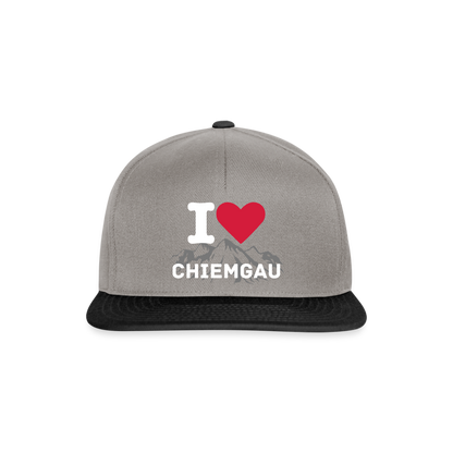 Snapback Cap - I LOVE CHIEMGAU - versch. Farben - Graphit/Schwarz