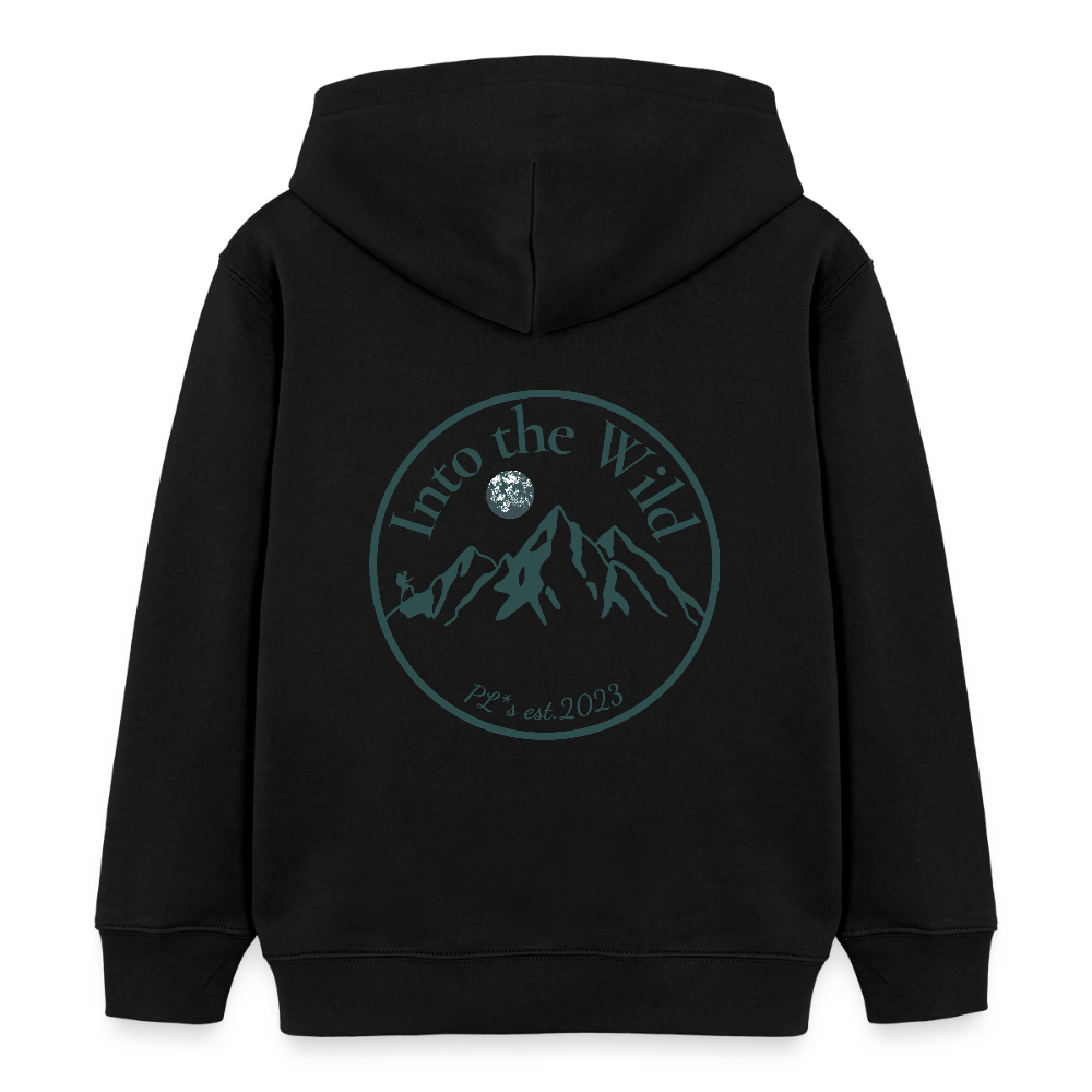 Kinder Bio-Hoodie - INTO THE WILD - Schwarz