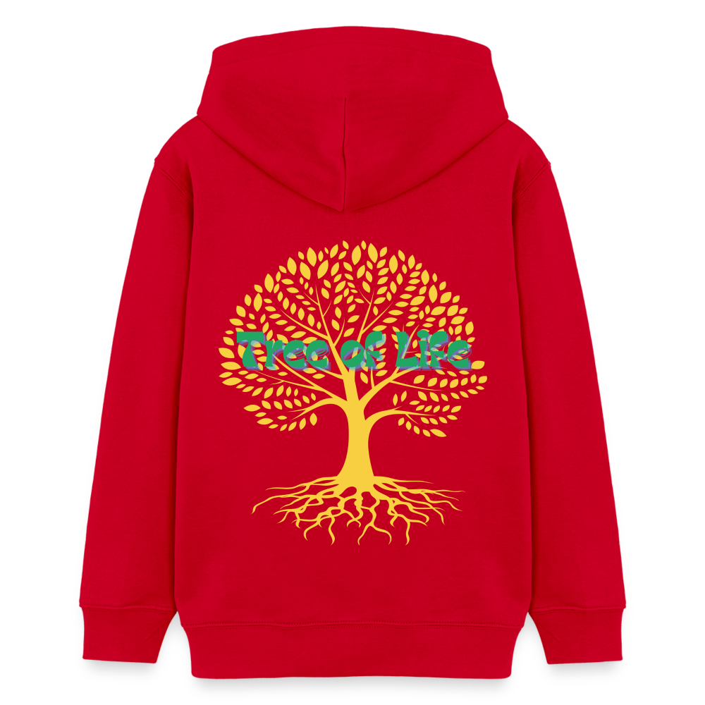 Teenager Bio-Hoodie - TREE OF LIFE - Rot