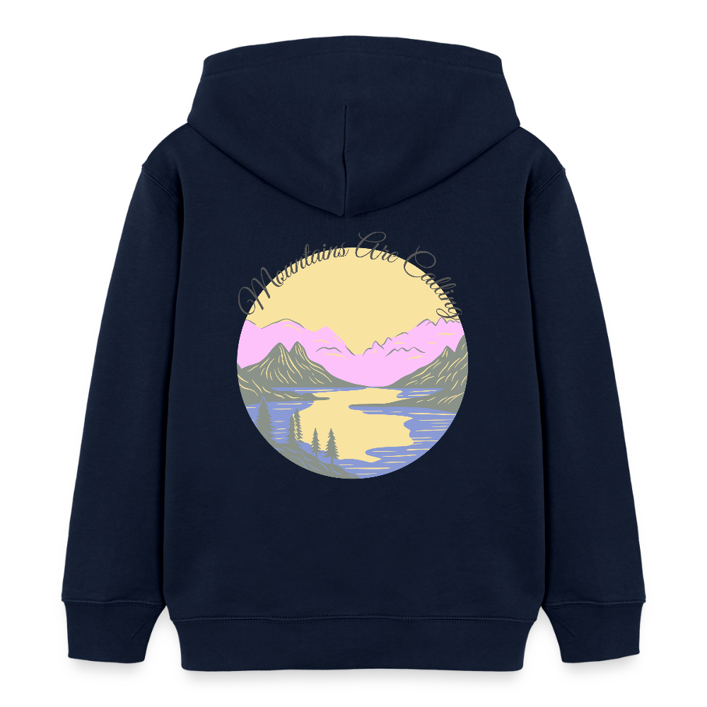 Kinder Bio-Hoodie - MOUNTAINS ARE CALLING - Navy