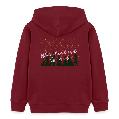 Kinder Bio-Hoodie - WANDERLUST SPIRIT - Burgunderrot