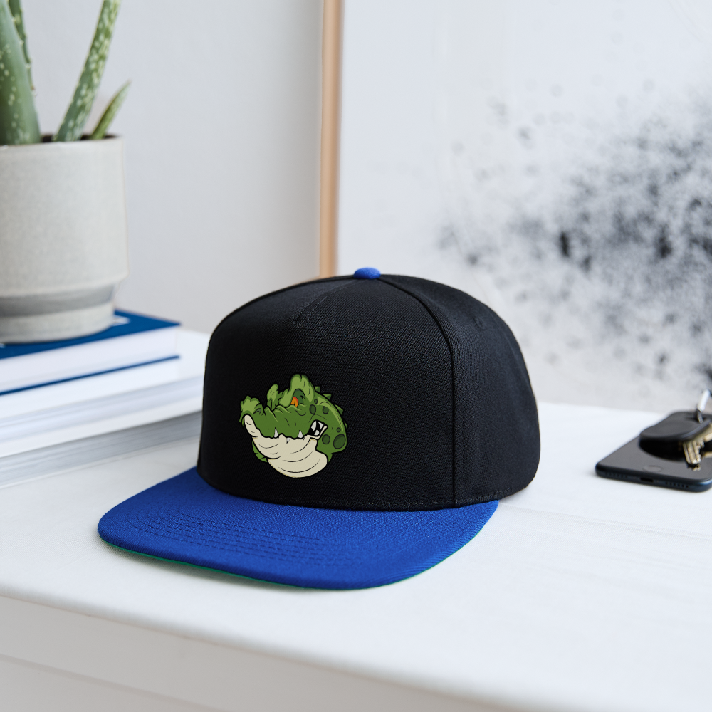 Snapback Cap- KROKO POWER - versch. Farben - Schwarz/Königsblau