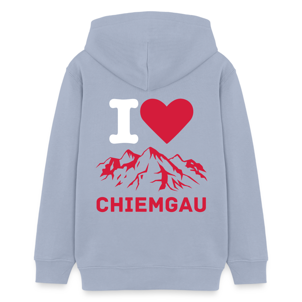 Teenager Bio-Hoodie -  I LOVE CHIEMGAU - Lavendel-Violett