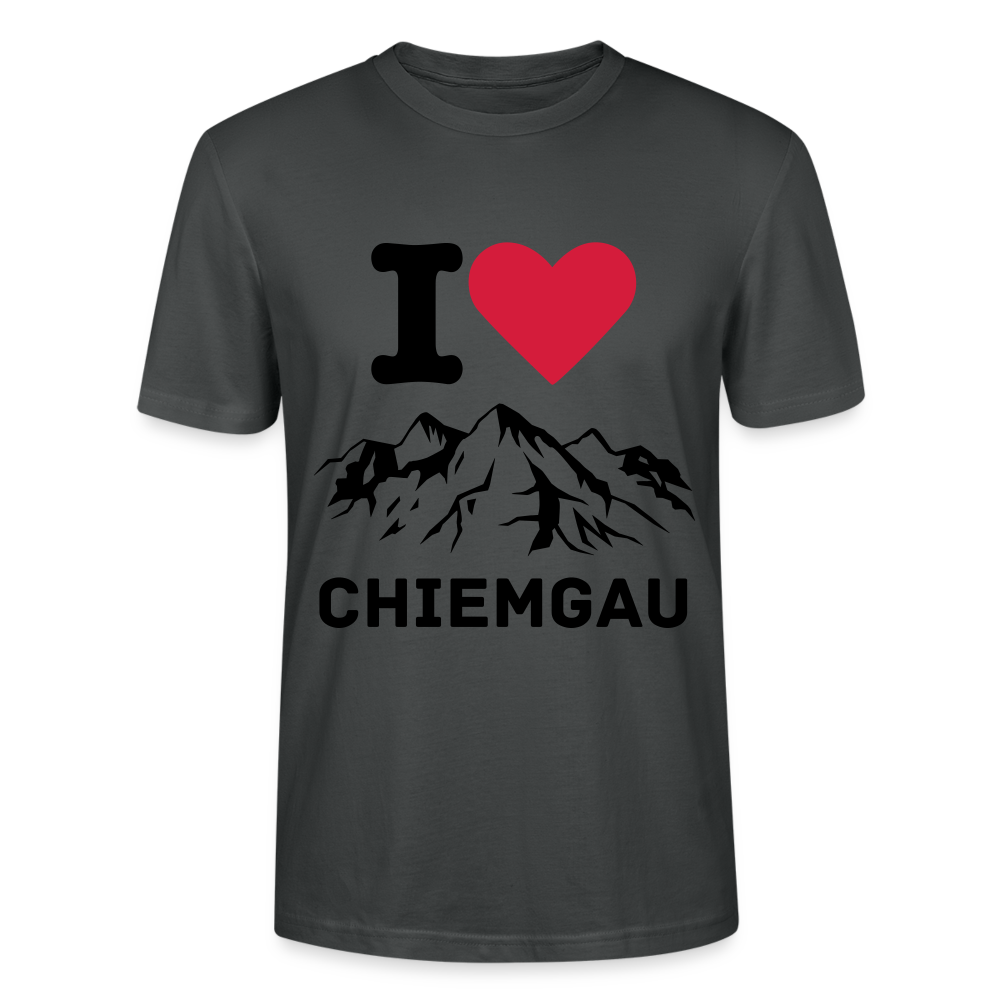 Unisex Herren Damen Bio T-Shirt - I LOVE CHIEMGAU - Anthrazit