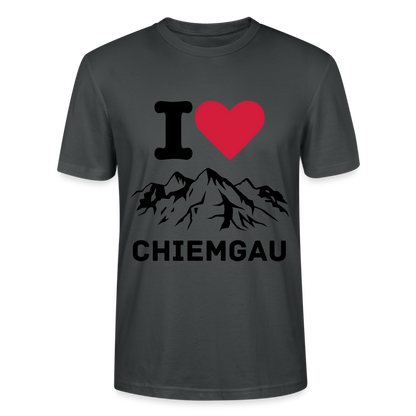 Unisex Herren Damen Bio T-Shirt - I LOVE CHIEMGAU - Anthrazit