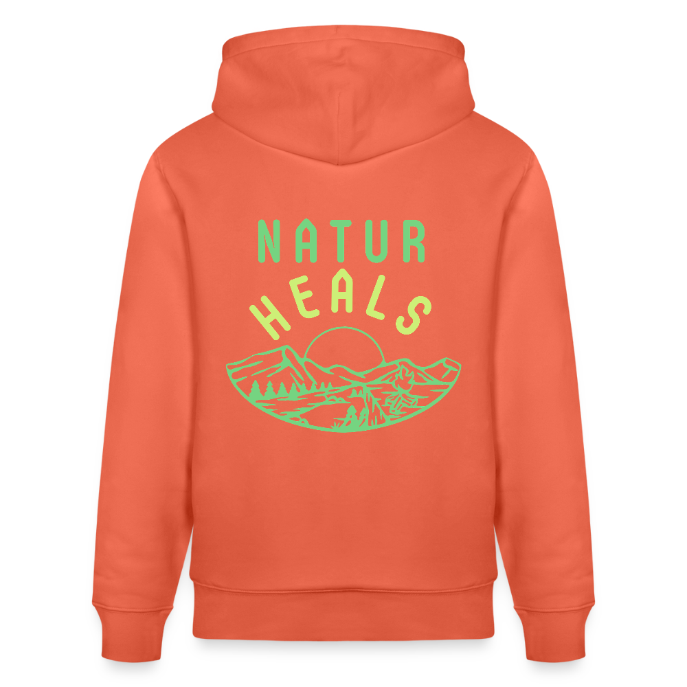 Unisex Herren Damen Bio-Hoodie - NATUR HEALS - Hellrot