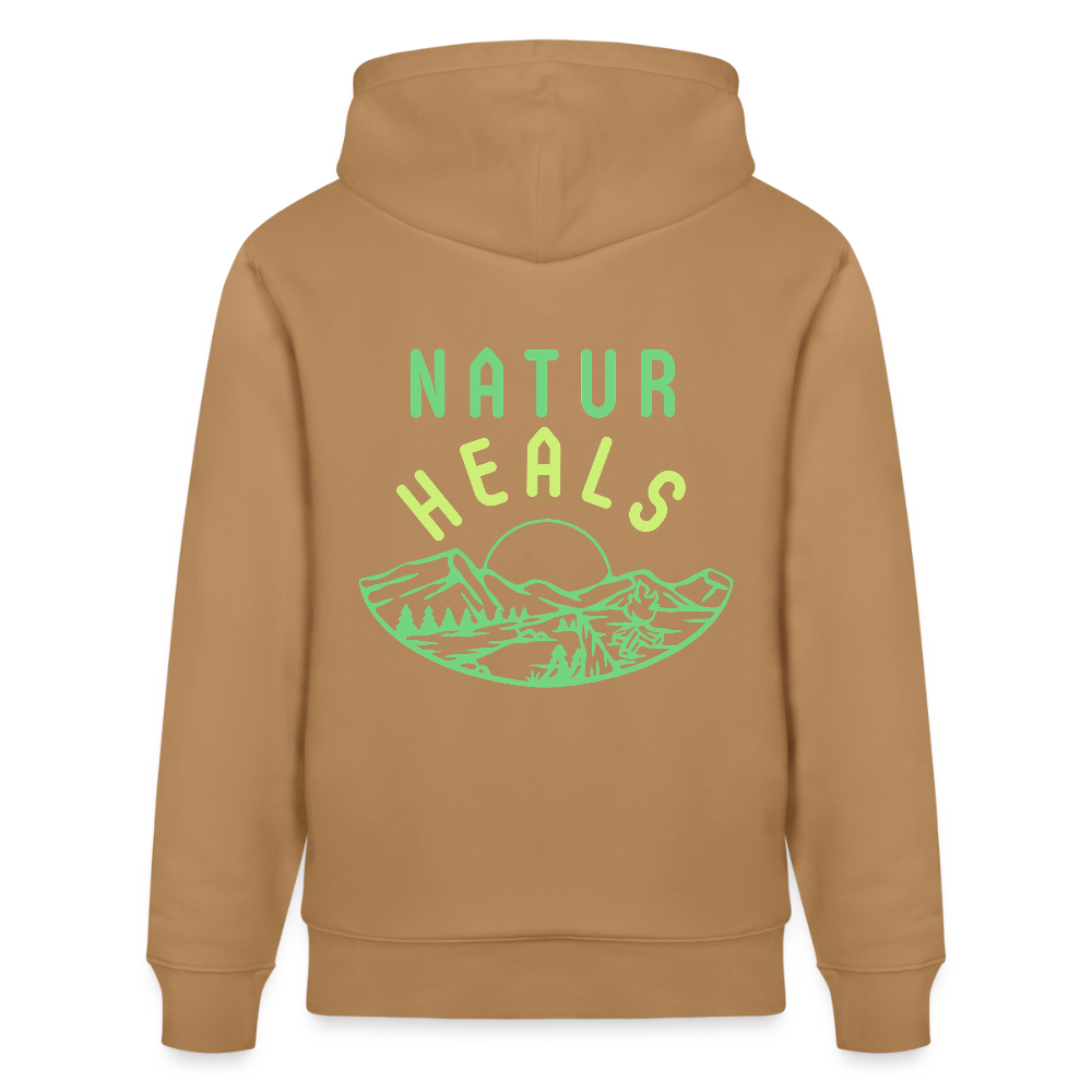 Unisex Herren Damen Bio-Hoodie - NATUR HEALS - Karamell 