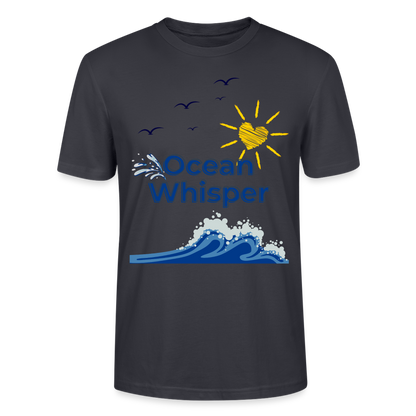 Unisex Herren Damen Bio T-Shirt - OCEAN WHISPER - Dunkles Graublau