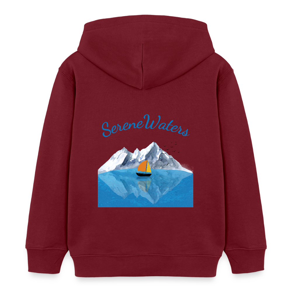 Kinder Bio-Hoodie - SERENE WATERS - Burgunderrot