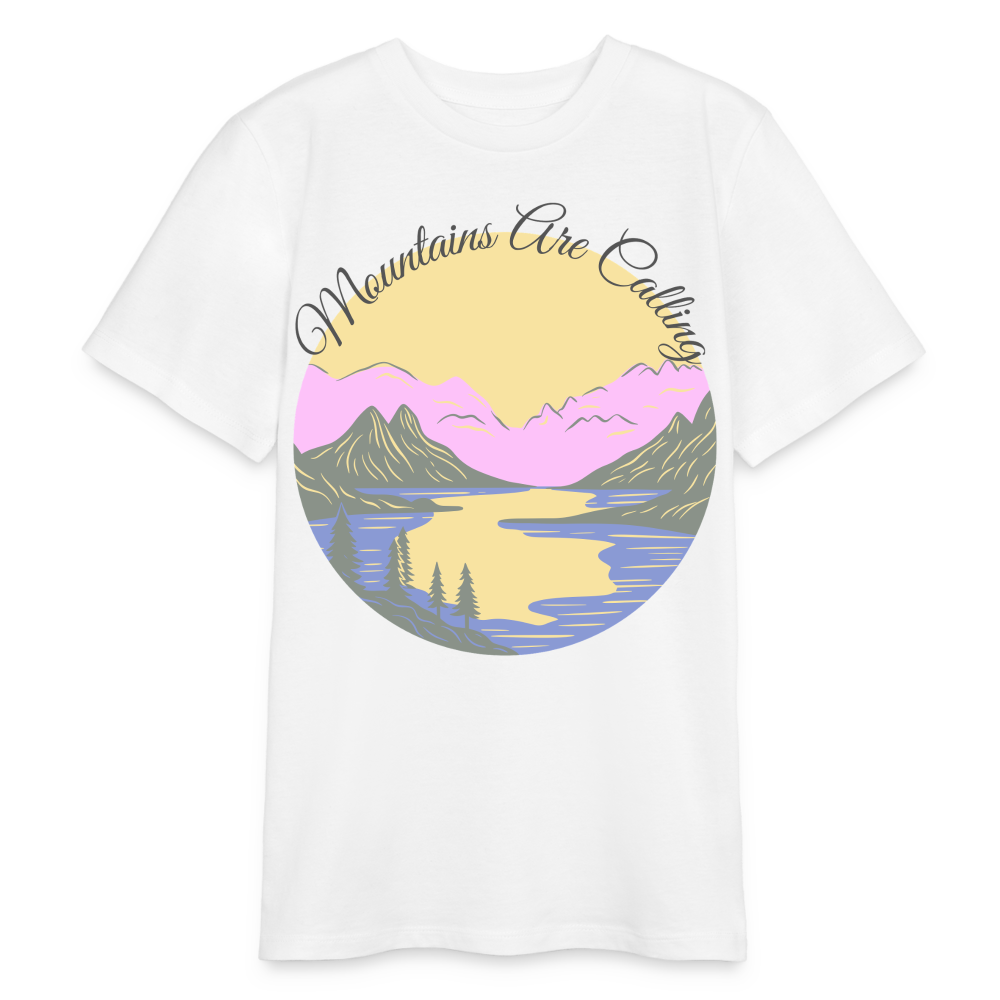 Bio Teenager T-Shirt - MOUNTAINS ARE CALLING - Weiß