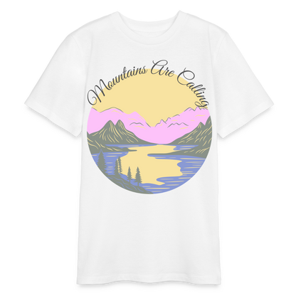 Bio Teenager T-Shirt - MOUNTAINS ARE CALLING - Weiß