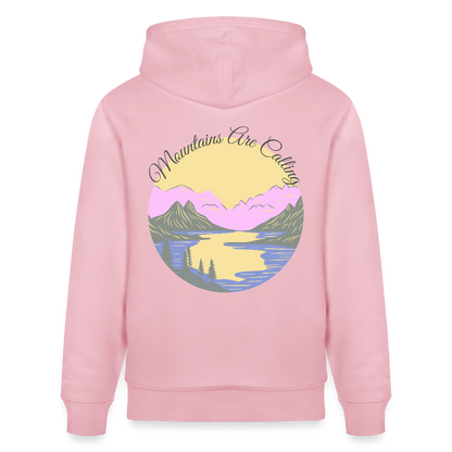 Unisex Herren Damen Bio-Hoodie - MOUNTAINS ARE CALLIN - Hellrosa