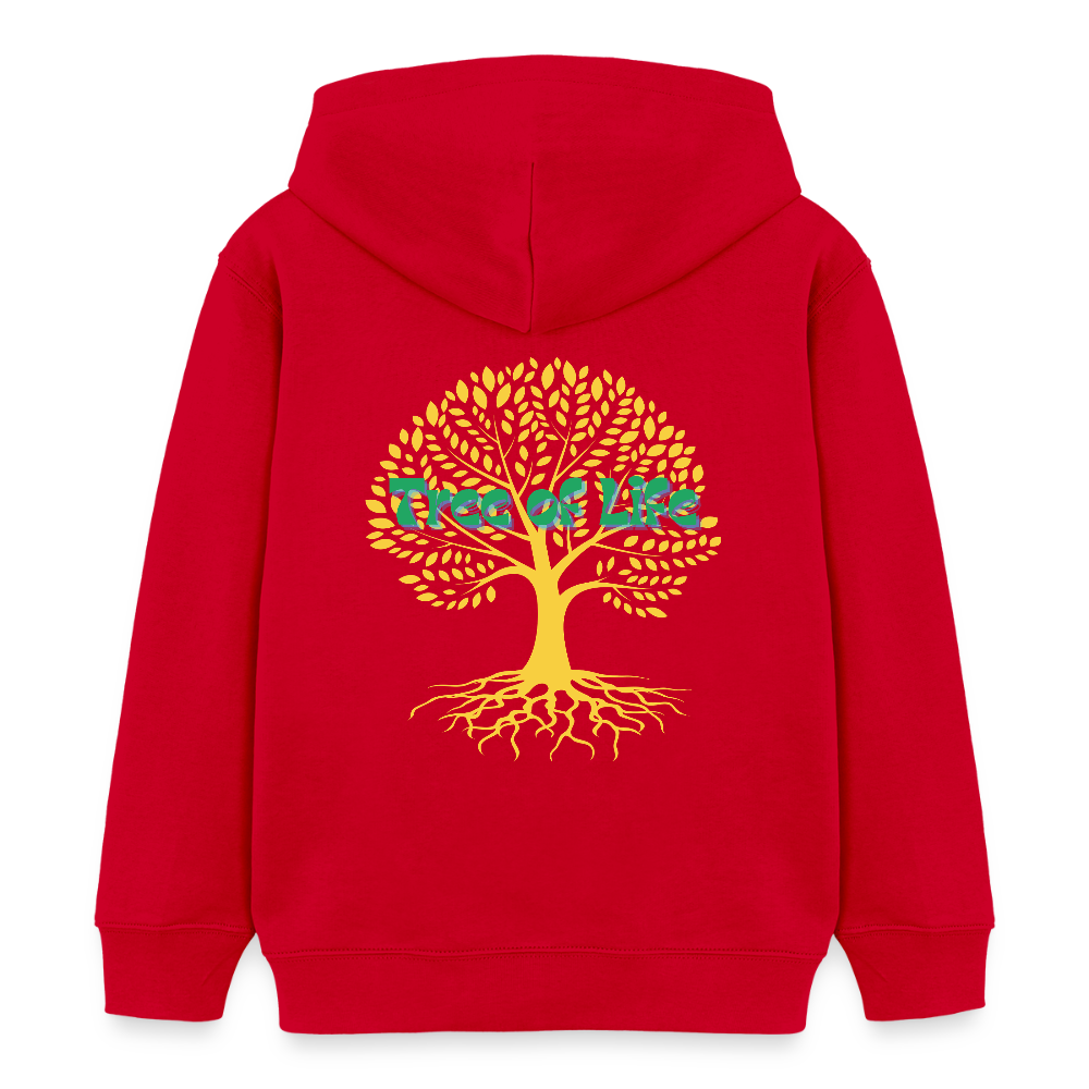 Kinder Bio-Hoodie - TREE OF LIFE - Rot