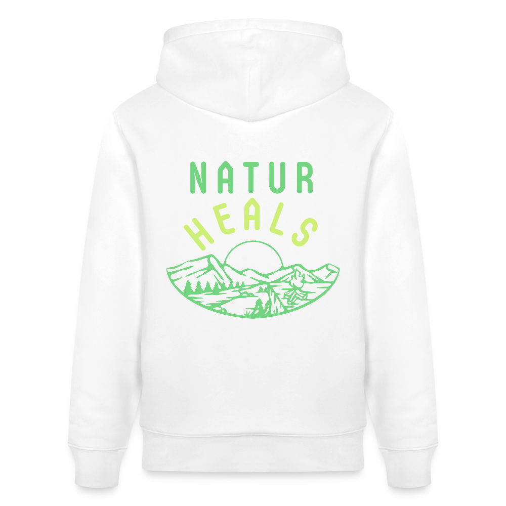 Unisex Herren Damen Bio-Hoodie - NATUR HEALS - Weiß