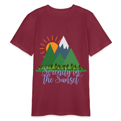 Bio Teenager T-Shirt - SERENITY IN THE SUNSET - Burgunderrot