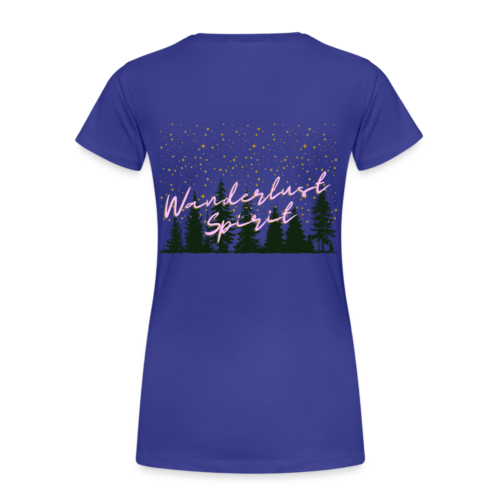 Frauen Premium Bio T-Shirt - WANDERLUST SPIRIT - Königsblau