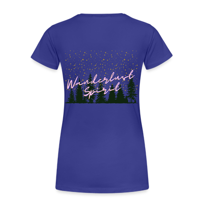 Frauen Premium Bio T-Shirt - WANDERLUST SPIRIT - Königsblau