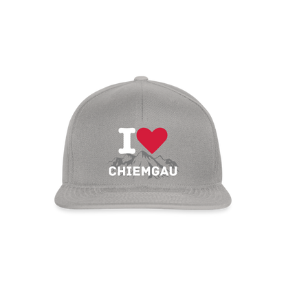 Snapback Cap - I LOVE CHIEMGAU - versch. Farben - Graphit/Graphit