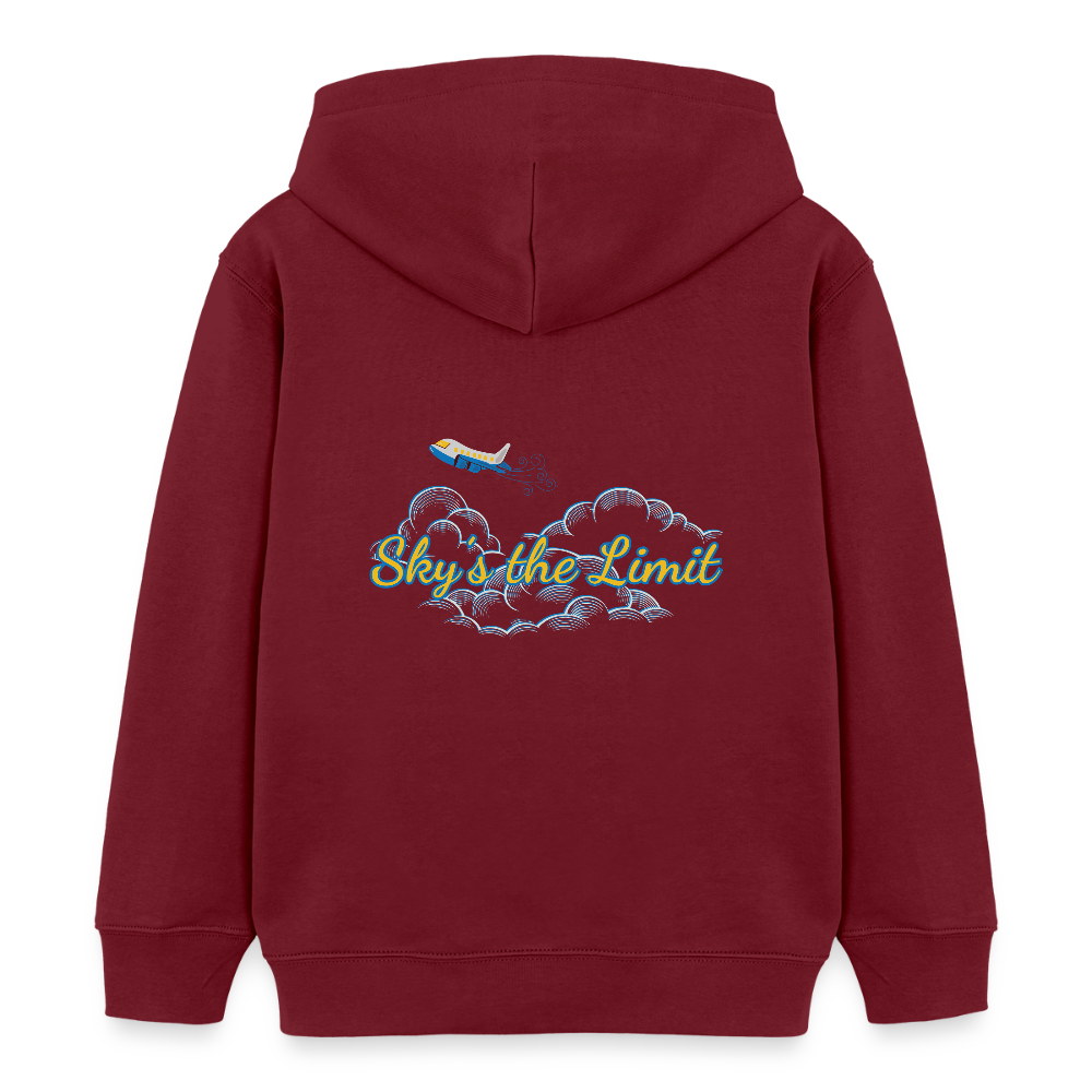 Kinder Bio-Hoodie - SKY´S THE LIMIT - Burgunderrot