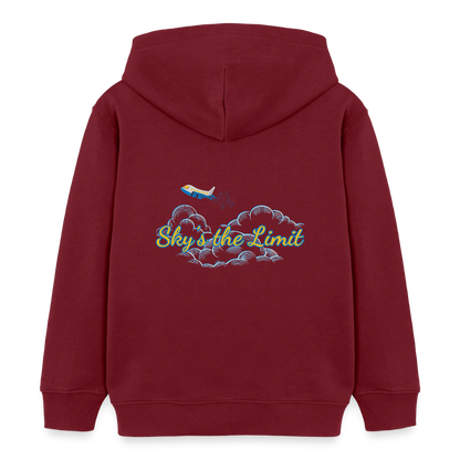 Kinder Bio-Hoodie - SKY´S THE LIMIT - Burgunderrot