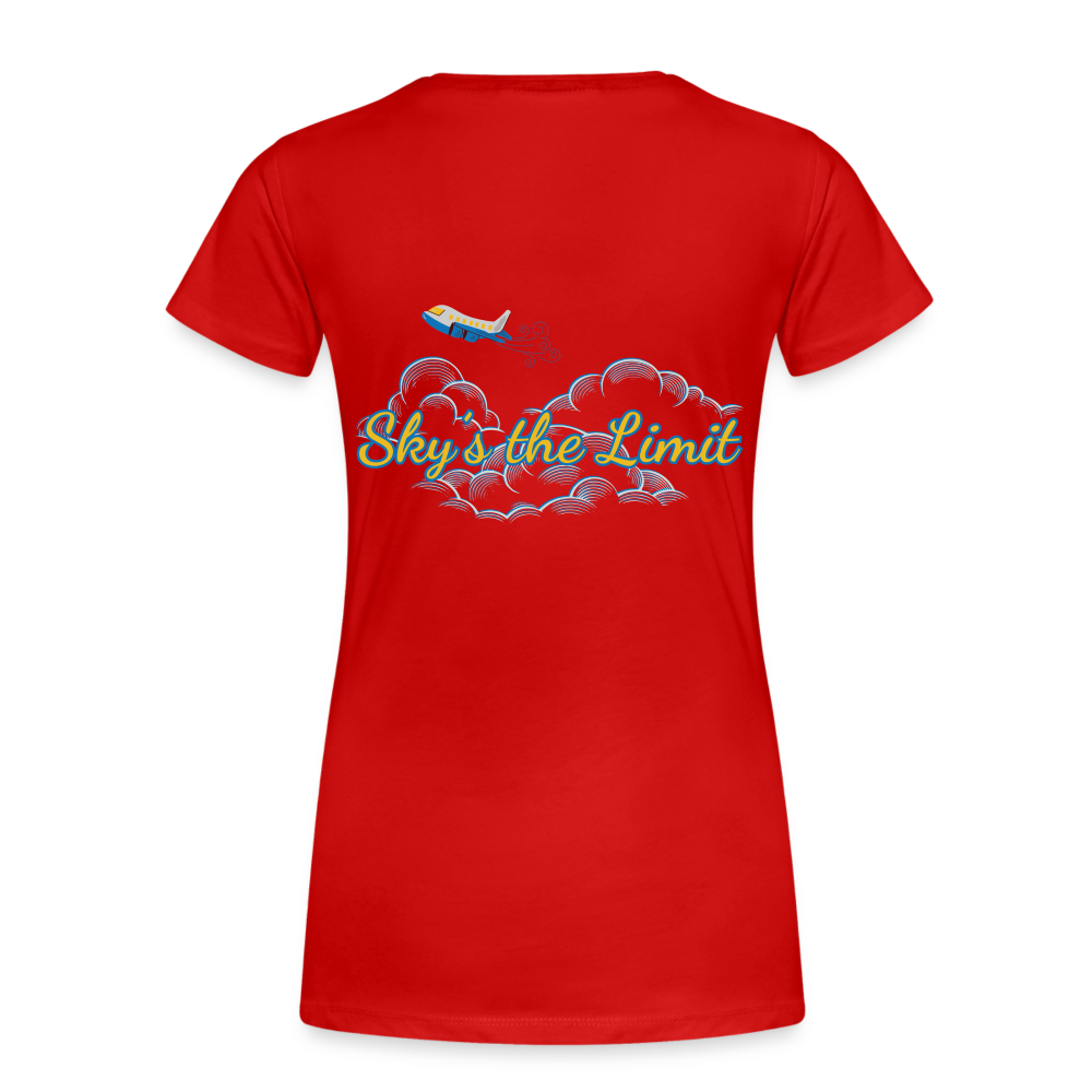 Frauen Premium Bio T-Shirt - SKY´S THE LIMIT - Rot