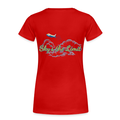 Frauen Premium Bio T-Shirt - SKY´S THE LIMIT - Rot