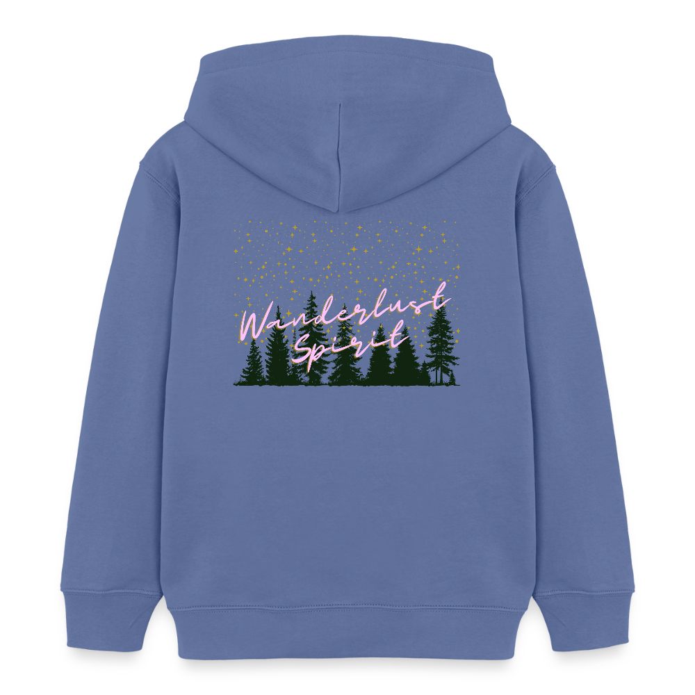 Kinder Bio-Hoodie - WANDERLUST SPIRIT - Blau