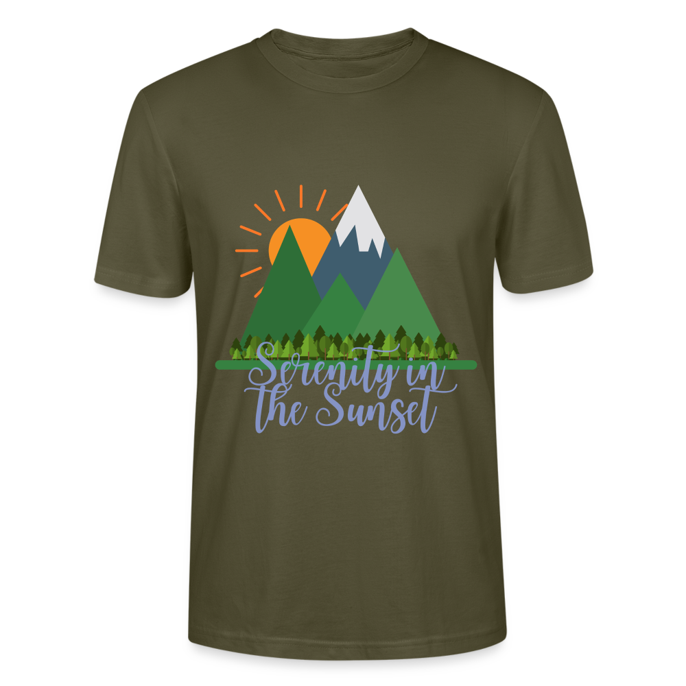 Unisex Herren Damen Bio T-Shirt - SERENITY IN THE SUNSET - Khaki