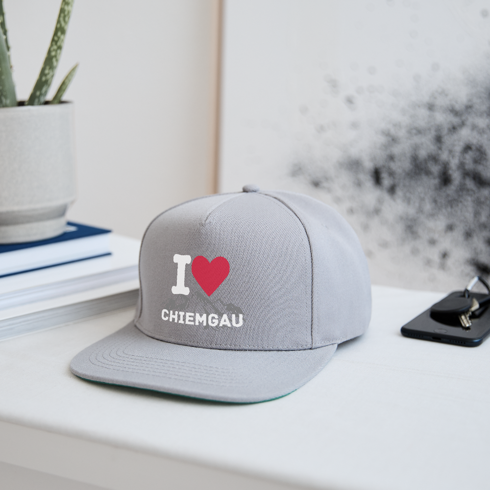 Snapback Cap - I LOVE CHIEMGAU - versch. Farben - Graphit/Graphit