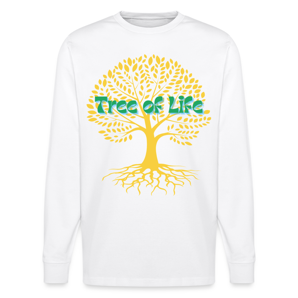 Unisex Herren Damen Bio-Langarmshirt - TREE OF LIFE - Weiß