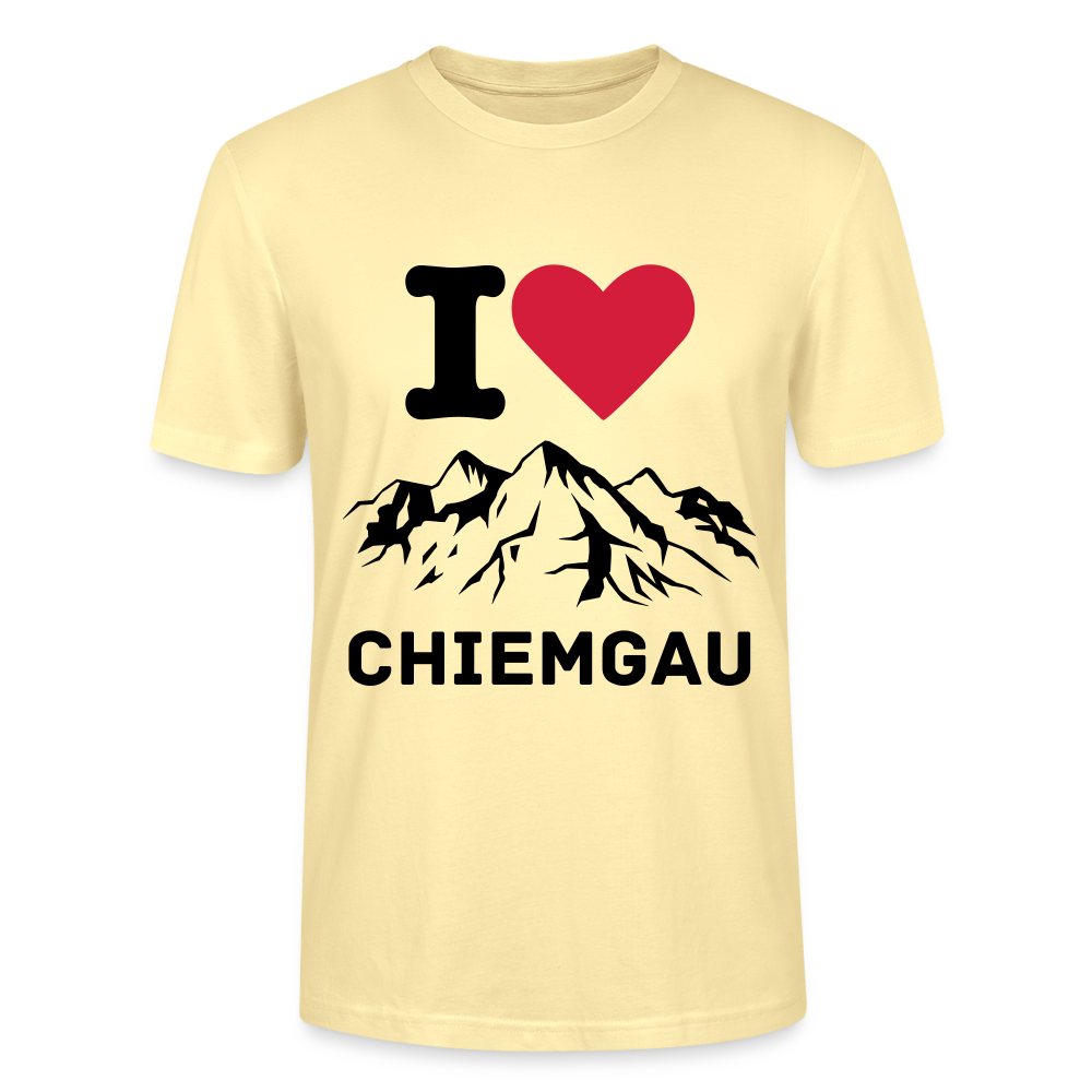 Unisex Herren Damen Bio T-Shirt - I LOVE CHIEMGAU - Creme