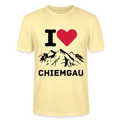 Unisex Herren Damen Bio T-Shirt - I LOVE CHIEMGAU - Creme