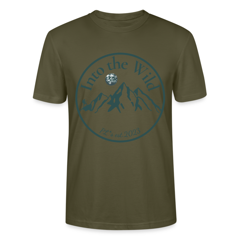 Unisex Herren Damen Bio T-Shirt - INTO THE WILD - Khaki