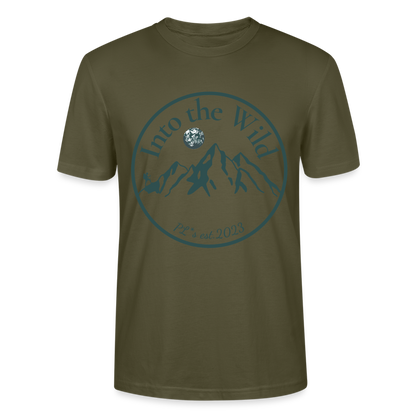 Unisex Herren Damen Bio T-Shirt - INTO THE WILD - Khaki