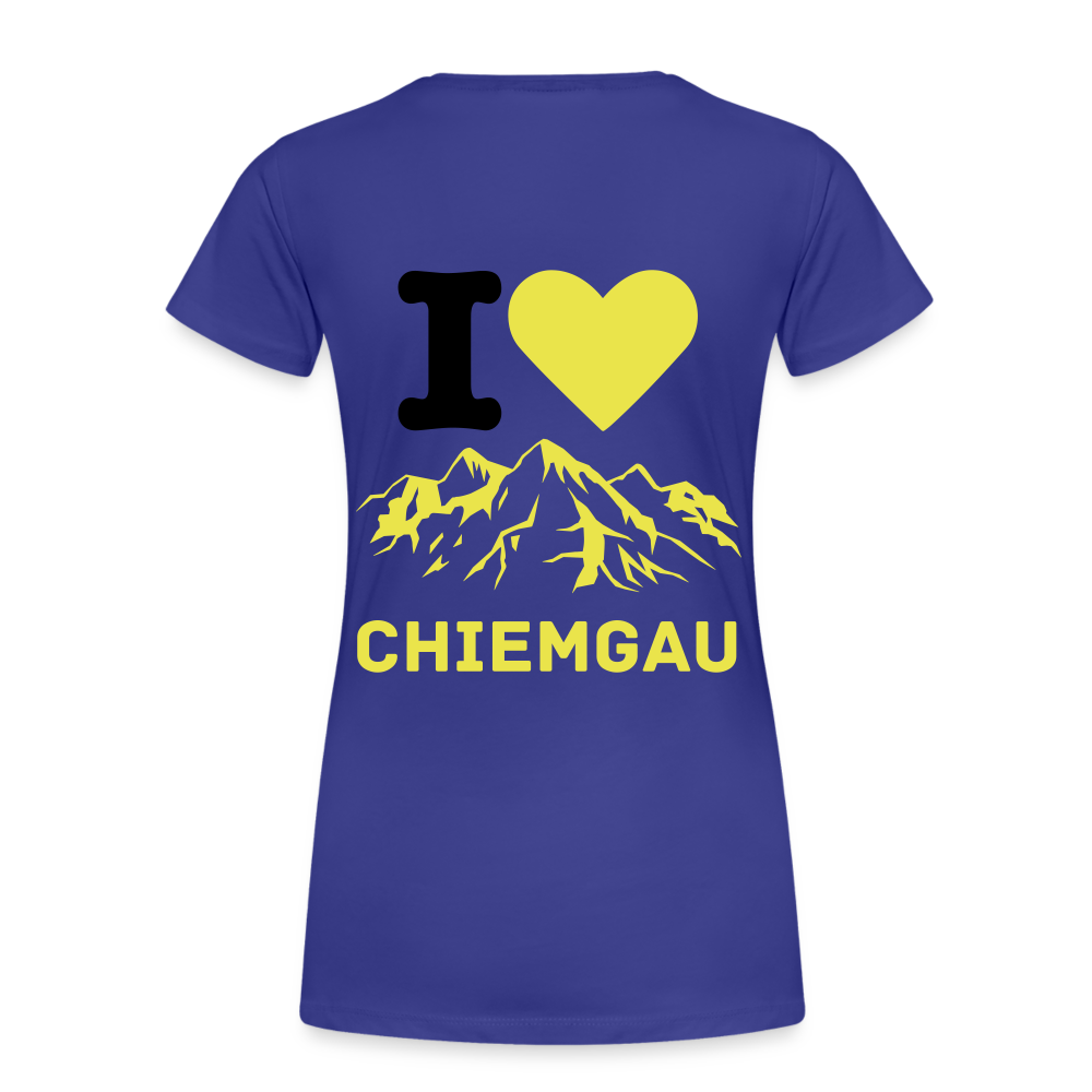 Frauen Premium Bio T-Shirt - I LOVE CHIEMGAU - Königsblau