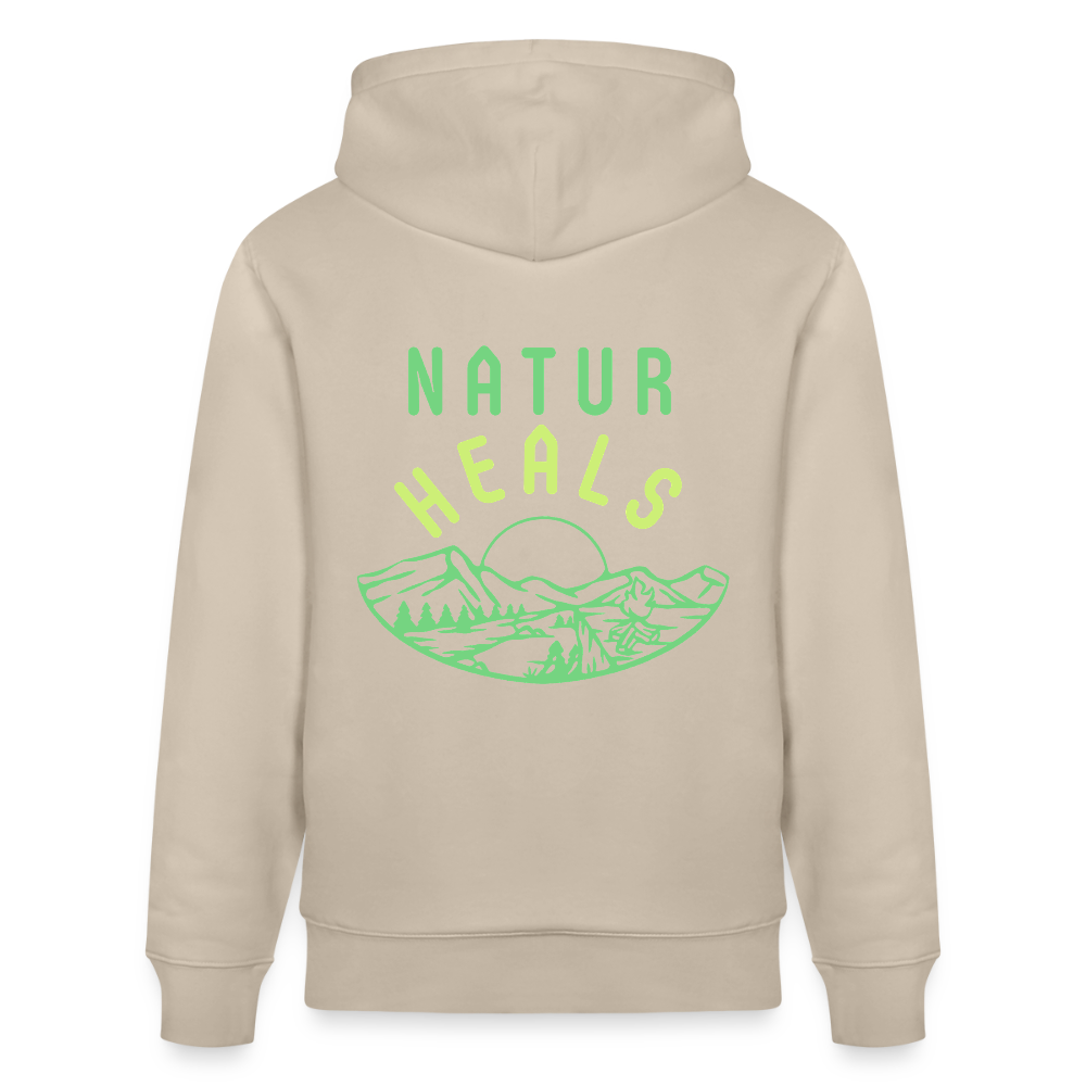 Unisex Herren Damen Bio-Hoodie - NATUR HEALS - Beige