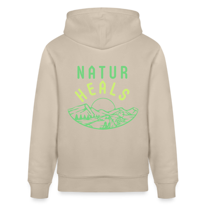 Unisex Herren Damen Bio-Hoodie - NATUR HEALS - Beige