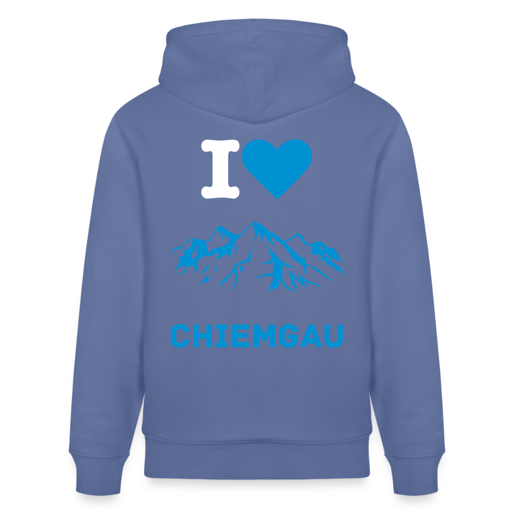 Unisex Herren Damen Bio-Hoodie - I LOVE CHIEMGAU - Blau