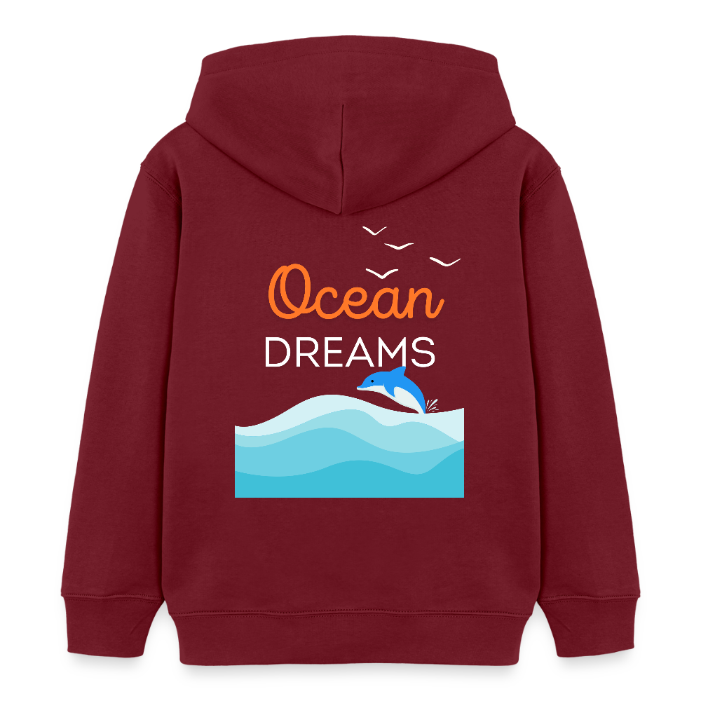 Kinder Bio-Hoodie - OCEAN DREAMS - Burgunderrot