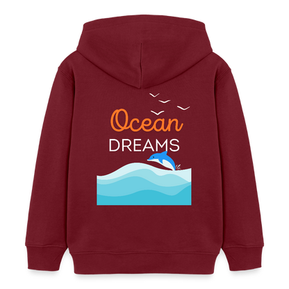 Kinder Bio-Hoodie - OCEAN DREAMS - Burgunderrot