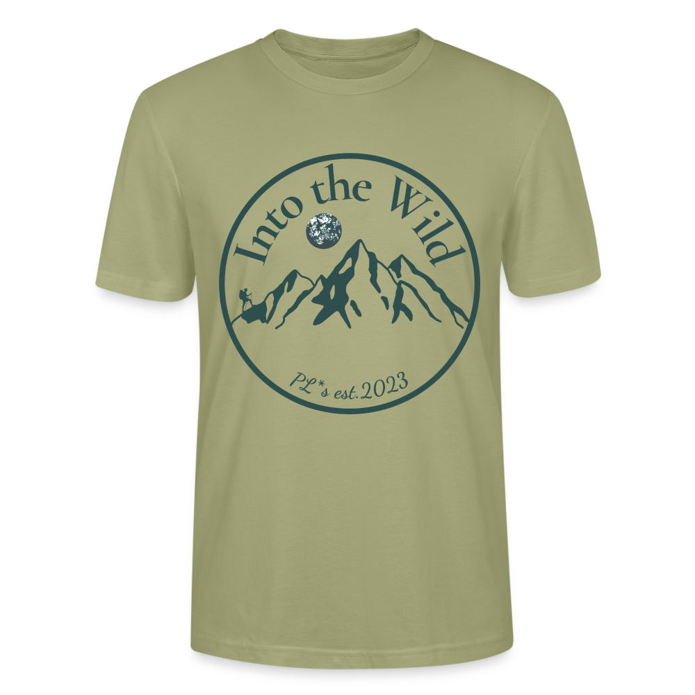 Unisex Herren Damen Bio T-Shirt - INTO THE WILD - Nebelgrün