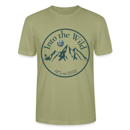 Unisex Herren Damen Bio T-Shirt - INTO THE WILD - Nebelgrün