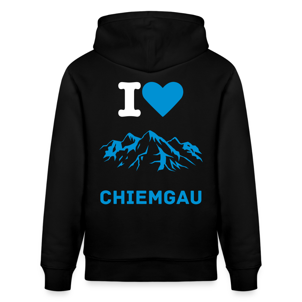 Unisex Herren Damen Bio-Hoodie - I LOVE CHIEMGAU - Schwarz