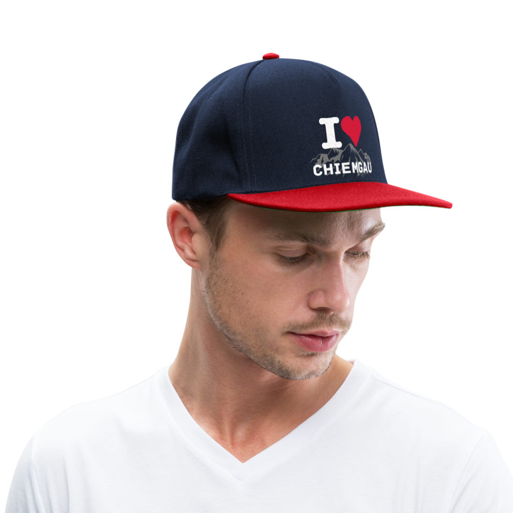 Snapback Cap - I LOVE CHIEMGAU - versch. Farben - Navy/Rot