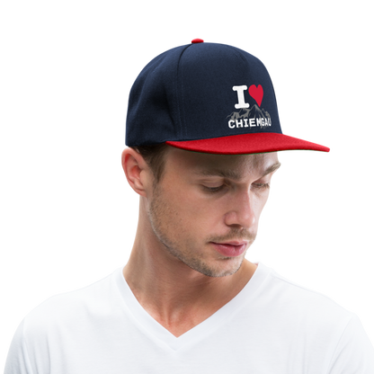 Snapback Cap - I LOVE CHIEMGAU - versch. Farben - Navy/Rot