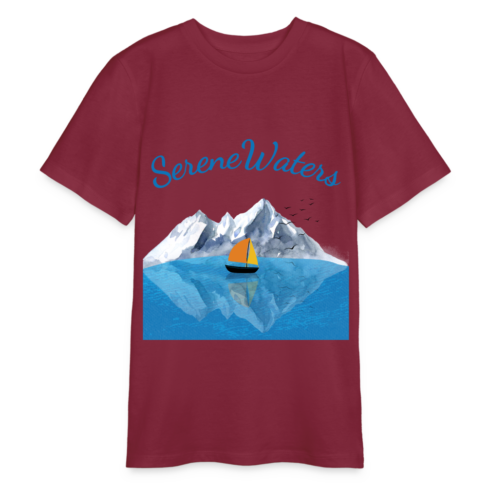 Bio Teenager T-Shirt - SERENE WATERS - Burgunderrot