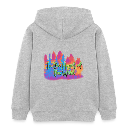 Kinder Bio-Hoodie - IN THE HEART OF THE WILD 2 - Grau meliert