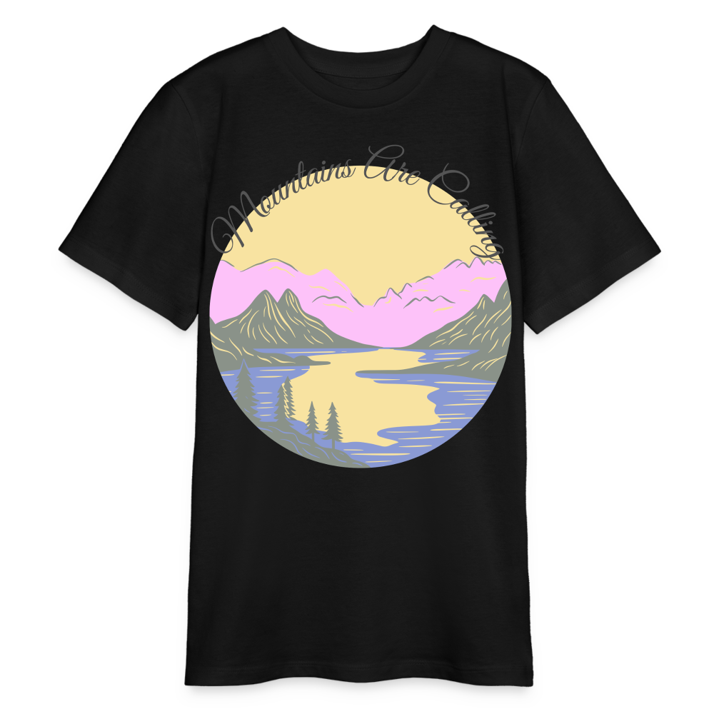 Bio Teenager T-Shirt - MOUNTAINS ARE CALLING - Schwarz