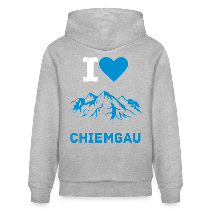 Unisex Herren Damen Bio-Hoodie - I LOVE CHIEMGAU - Grau meliert