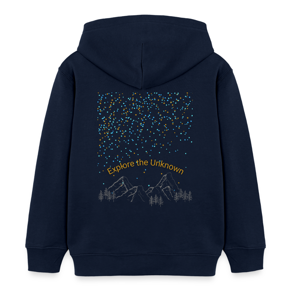 Kinder Bio-Hoodie - EXPLORE THE UNKNOWN - Navy